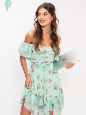 Blackmilk Clothing Cacti Sweetheart Longline Dress size medium NWT mint